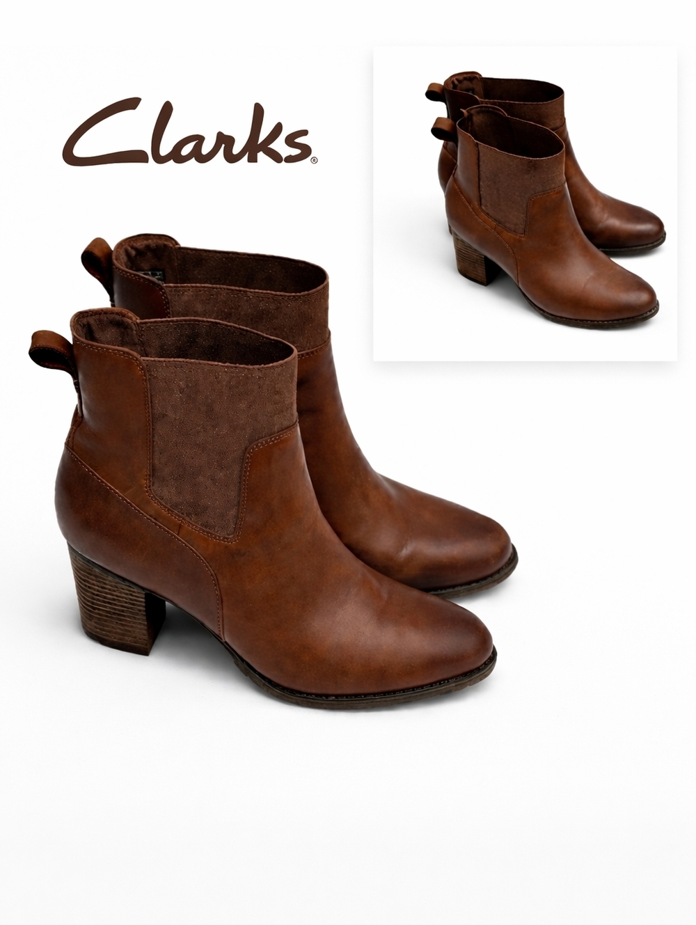 Clark's  heeled brown Ankle‎ boots 10